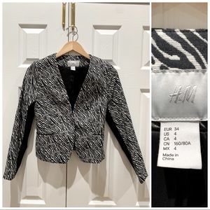 H&M Zebra Print Blazer